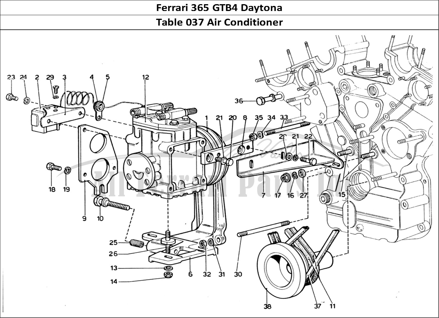 Ferrari Parts Ferrari 365 GTB4 Daytona (1969) Page 037 Air Conditioning
