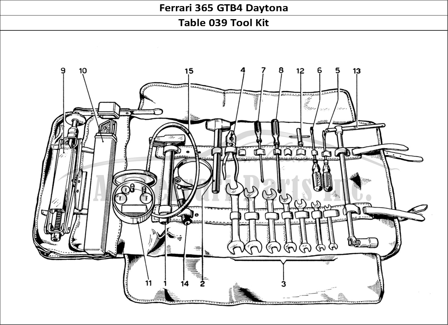 Ferrari Parts Ferrari 365 GTB4 Daytona (1969) Page 039 Tool Kit