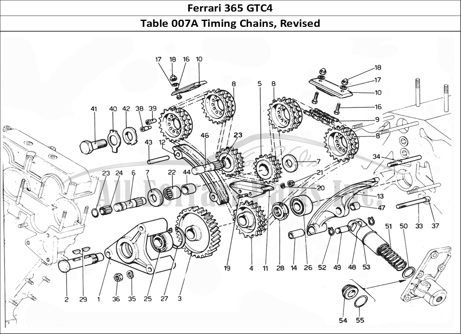Ferrari Parts Ferrari 365 GTC4 (Mechanical) Page 007 Timing chains - Revision