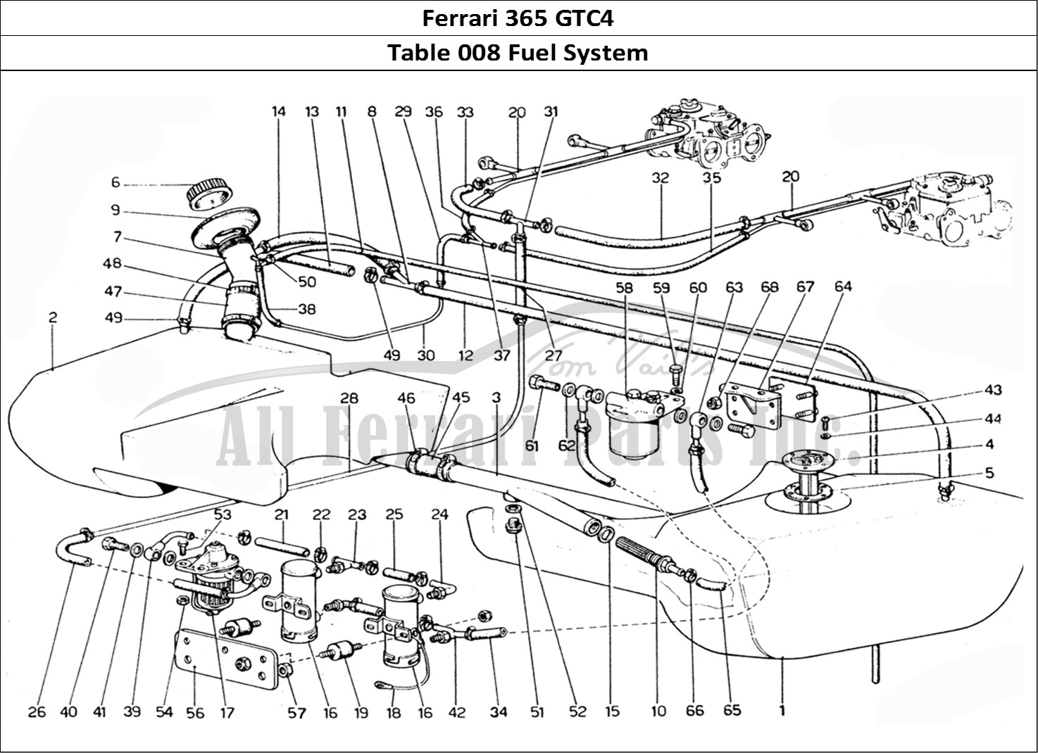 Ferrari Parts Ferrari 365 GTC4 (Mechanical) Page 008 Fuel system