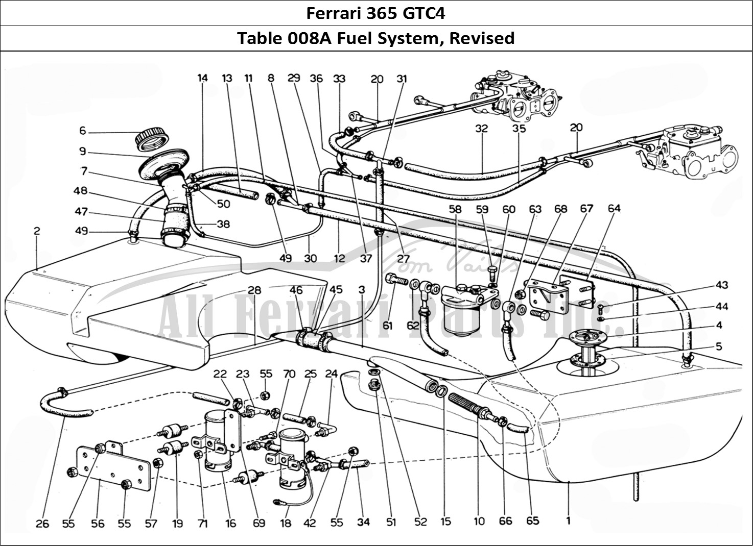 Ferrari Parts Ferrari 365 GTC4 (Mechanical) Page 008 Fuel system - Revision