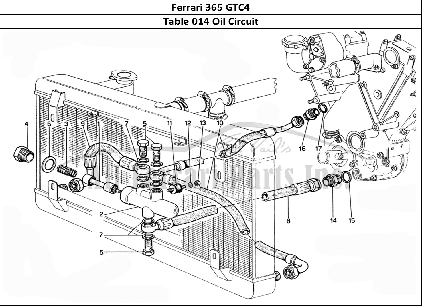 Ferrari Parts Ferrari 365 GTC4 (Mechanical) Page 014 Oil Circuit