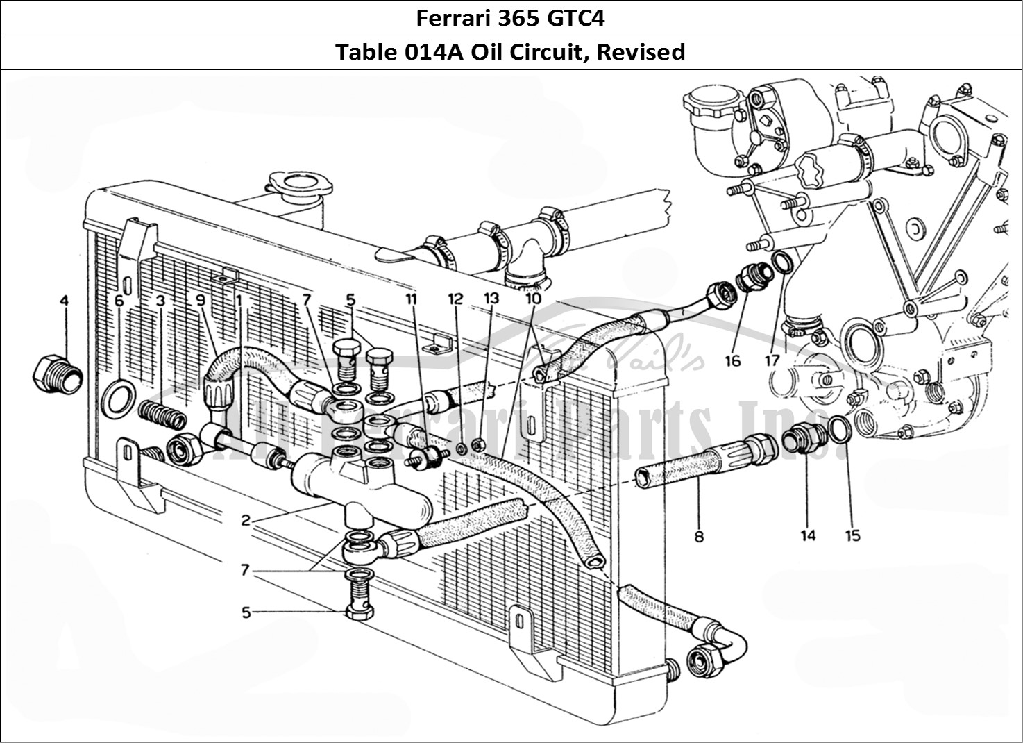 Ferrari Parts Ferrari 365 GTC4 (Mechanical) Page 014 Oil Circuit - Revision
