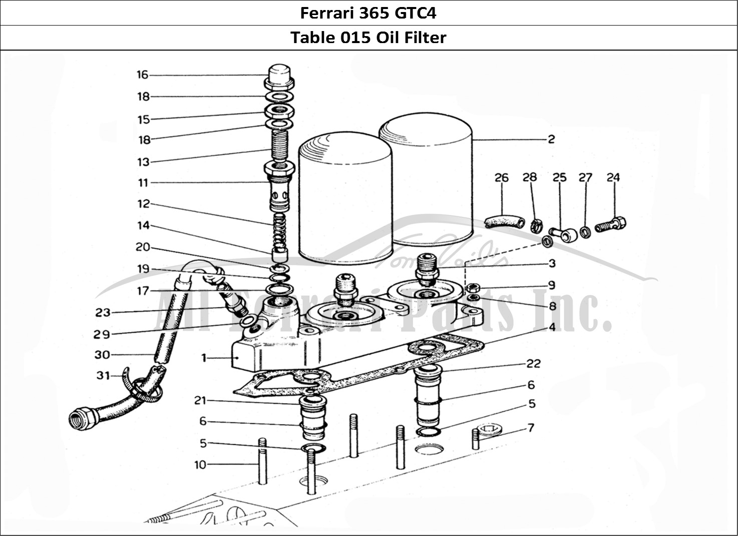 Ferrari Parts Ferrari 365 GTC4 (Mechanical) Page 015 Oil filter