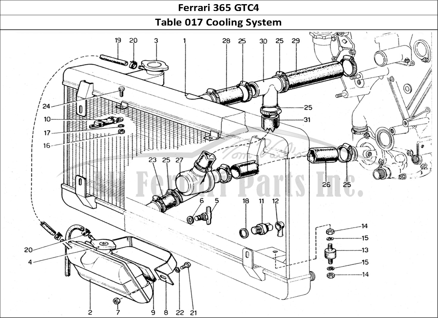 Ferrari Parts Ferrari 365 GTC4 (Mechanical) Page 017 Water circuit