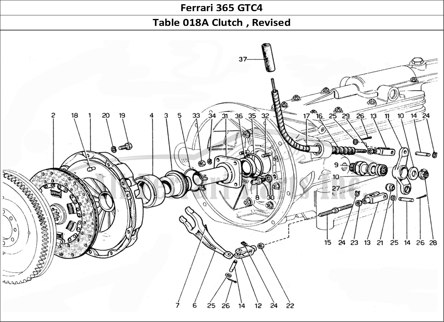 Ferrari Parts Ferrari 365 GTC4 (Mechanical) Page 018 Clutch - Revision