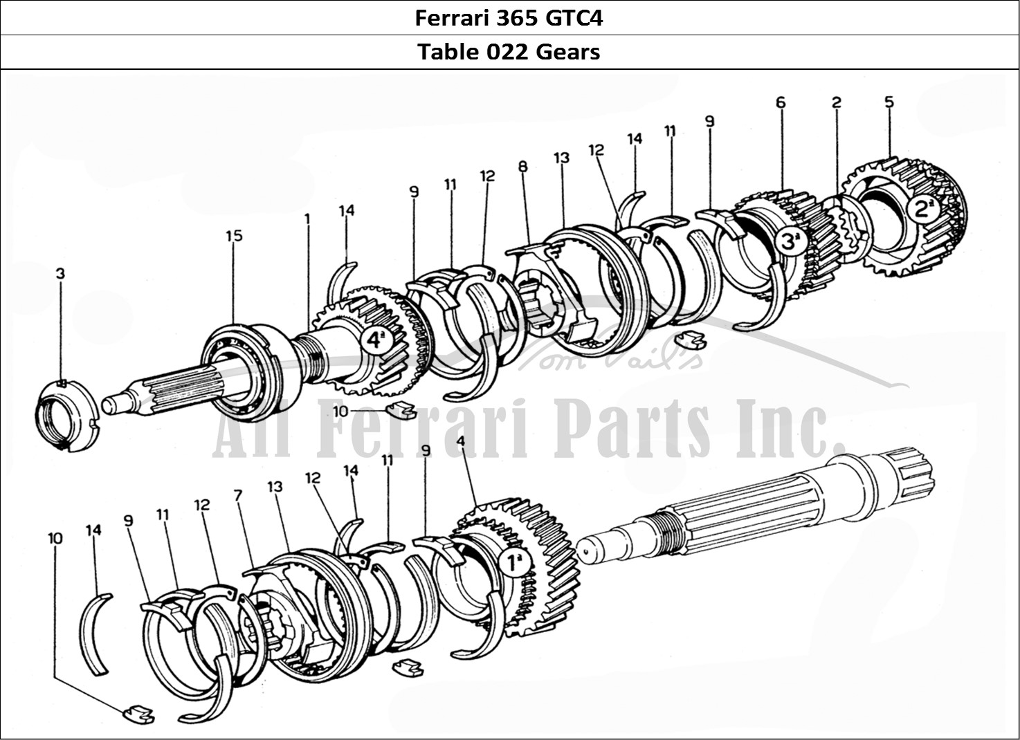 Ferrari Parts Ferrari 365 GTC4 (Mechanical) Page 022 Gears