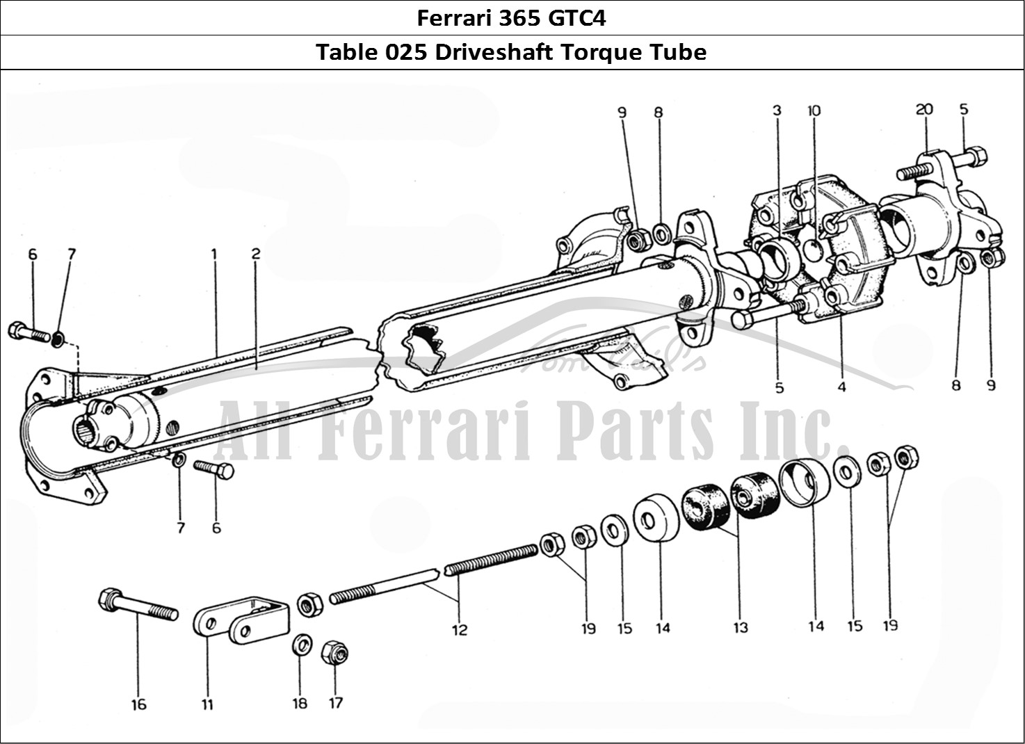 Ferrari Parts Ferrari 365 GTC4 (Mechanical) Page 025 Torque tube