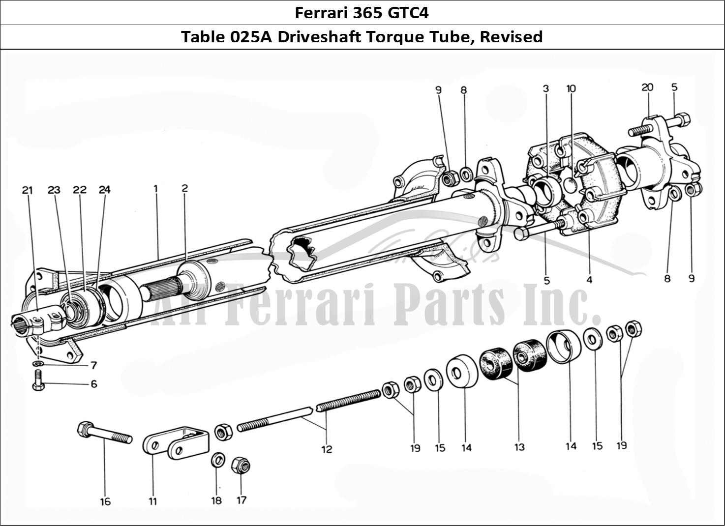 Ferrari Parts Ferrari 365 GTC4 (Mechanical) Page 025 Torque tube - Revision