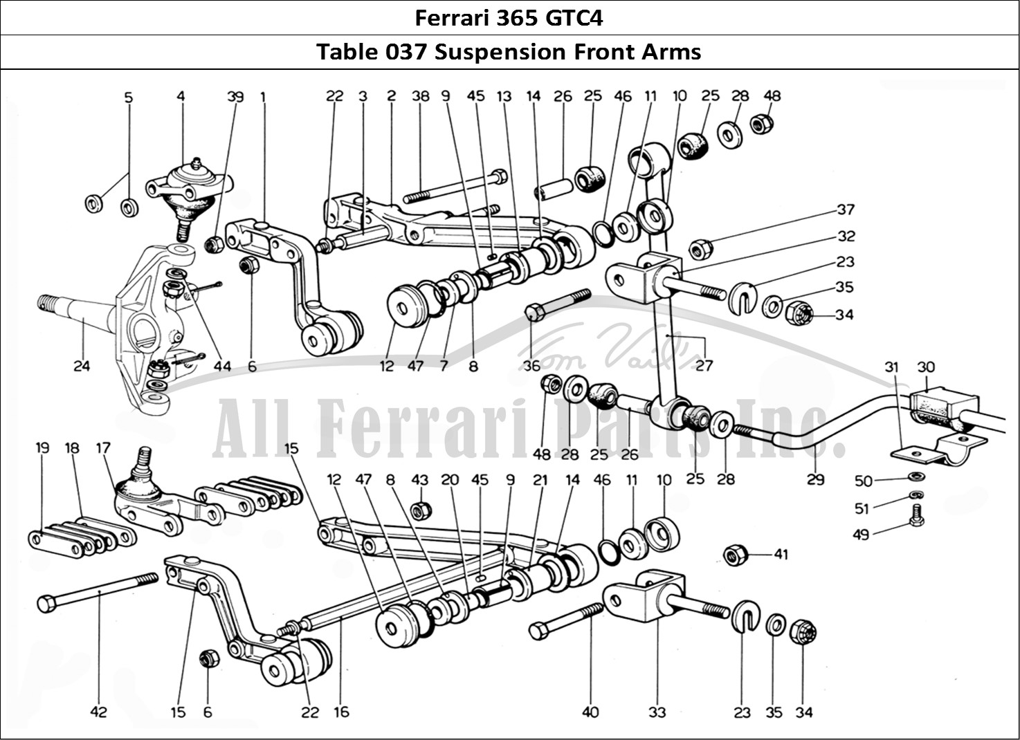 Ferrari Parts Ferrari 365 GTC4 (Mechanical) Page 037 Front suspension arms