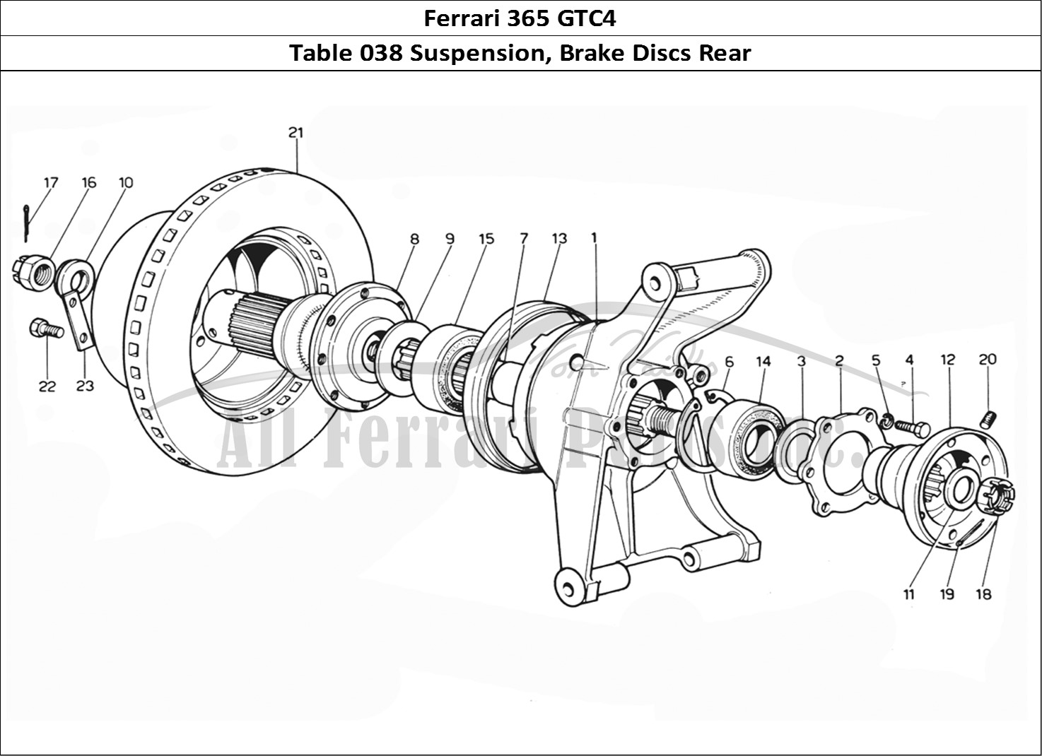 Ferrari Parts Ferrari 365 GTC4 (Mechanical) Page 038 Rear suspension & brake d
