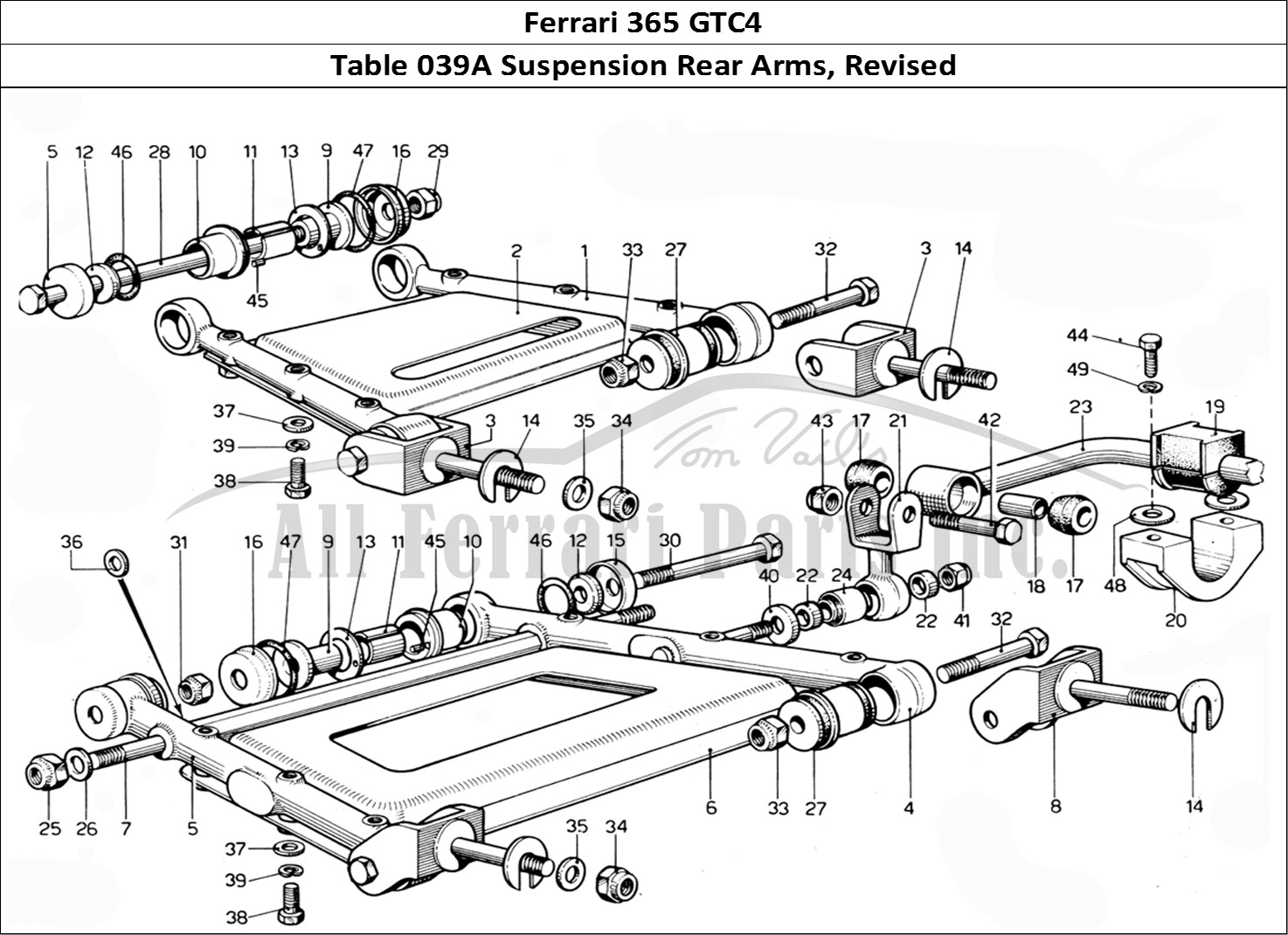 Ferrari Parts Ferrari 365 GTC4 (Mechanical) Page 039 Rear suspension arms - Re