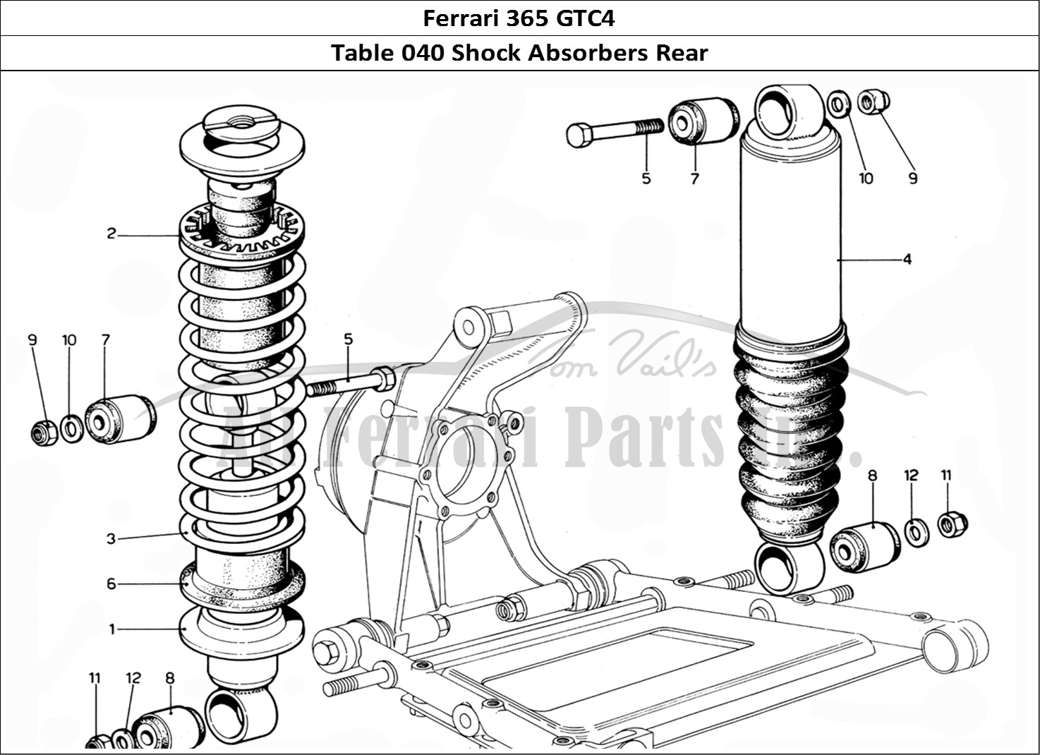 Ferrari Parts Ferrari 365 GTC4 (Mechanical) Page 040 Rear shock absorbers