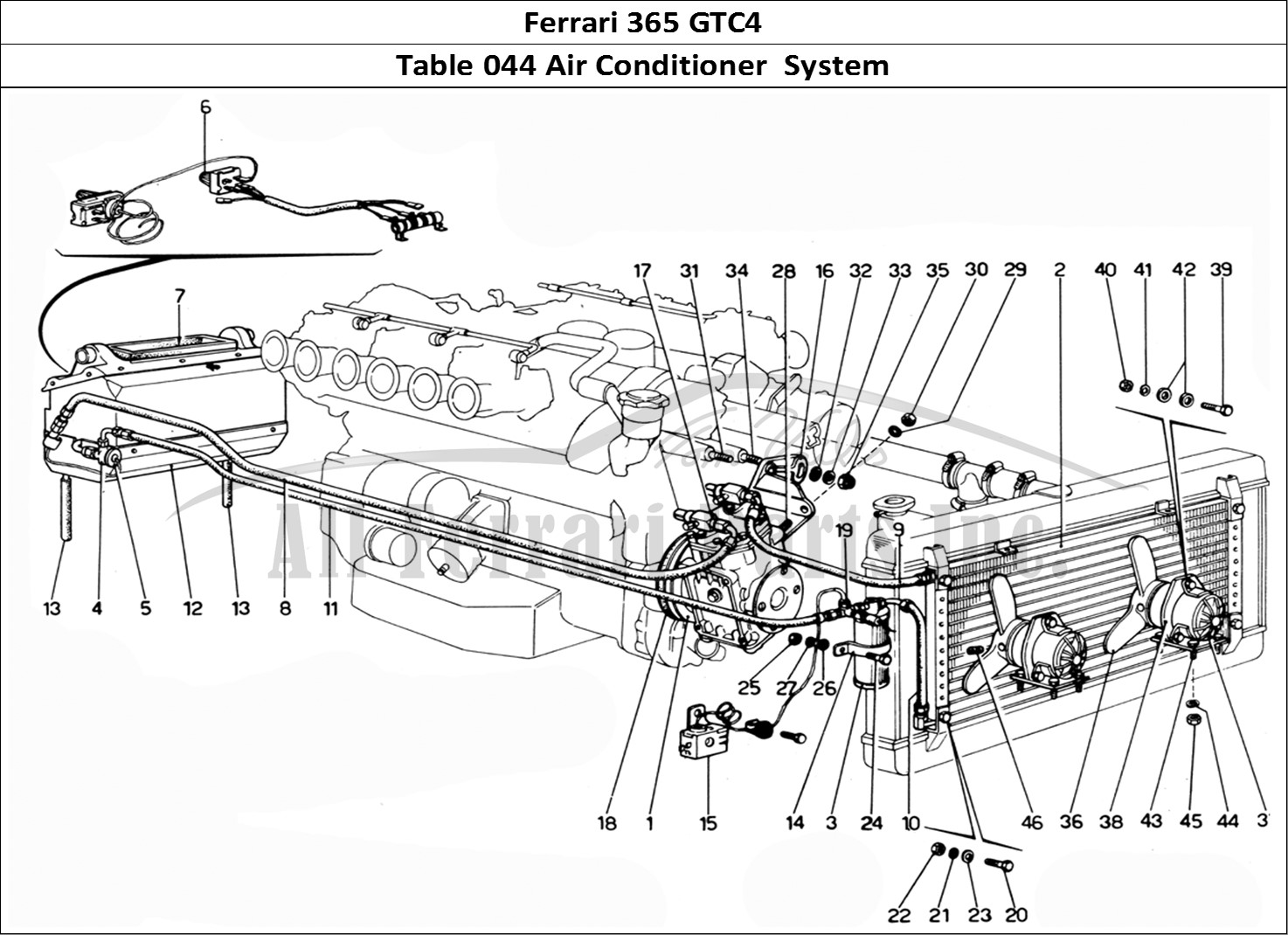 Ferrari Parts Ferrari 365 GTC4 (Mechanical) Page 044 Air condition system
