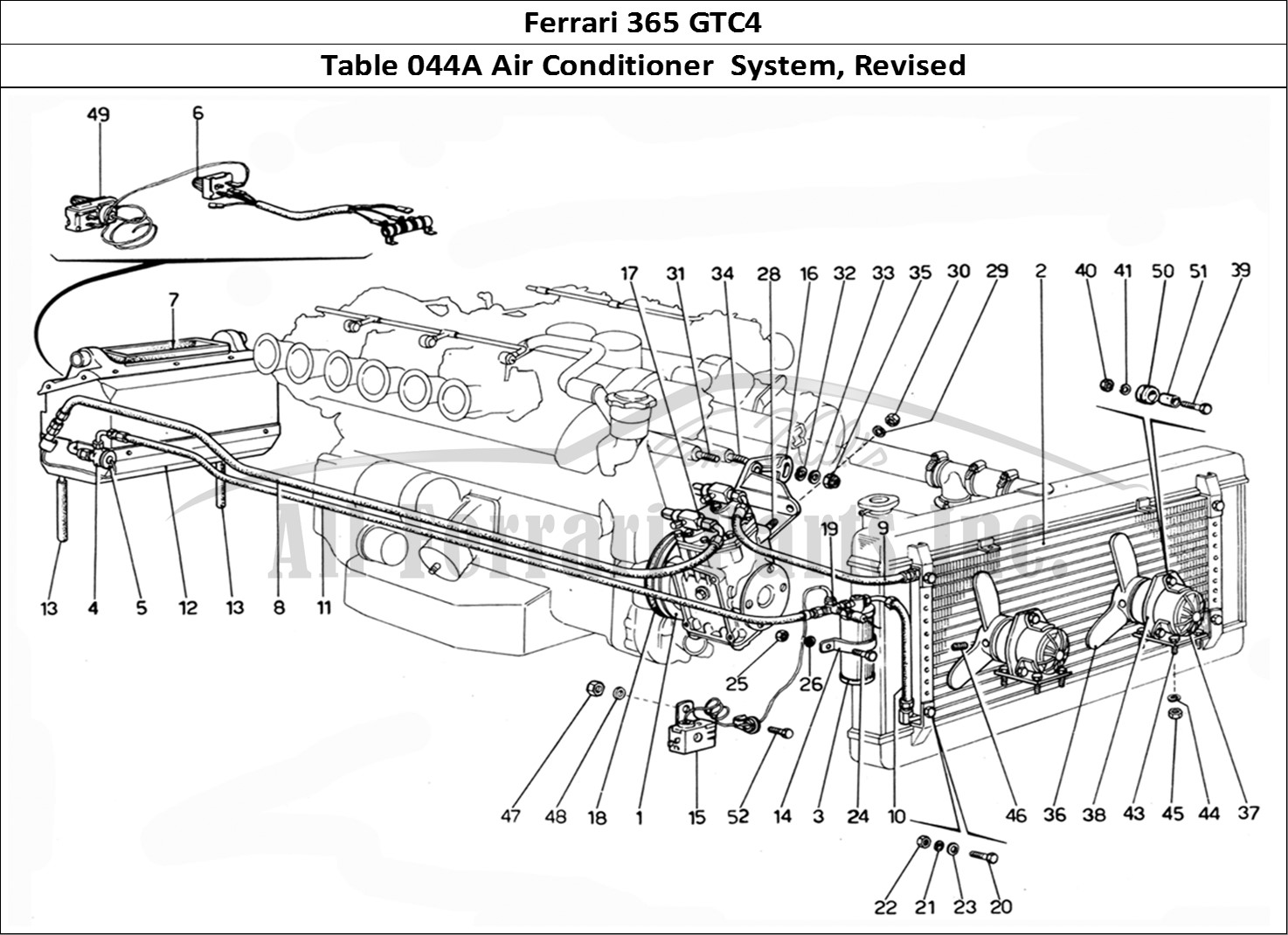 Ferrari Parts Ferrari 365 GTC4 (Mechanical) Page 044 Air condition system - Re