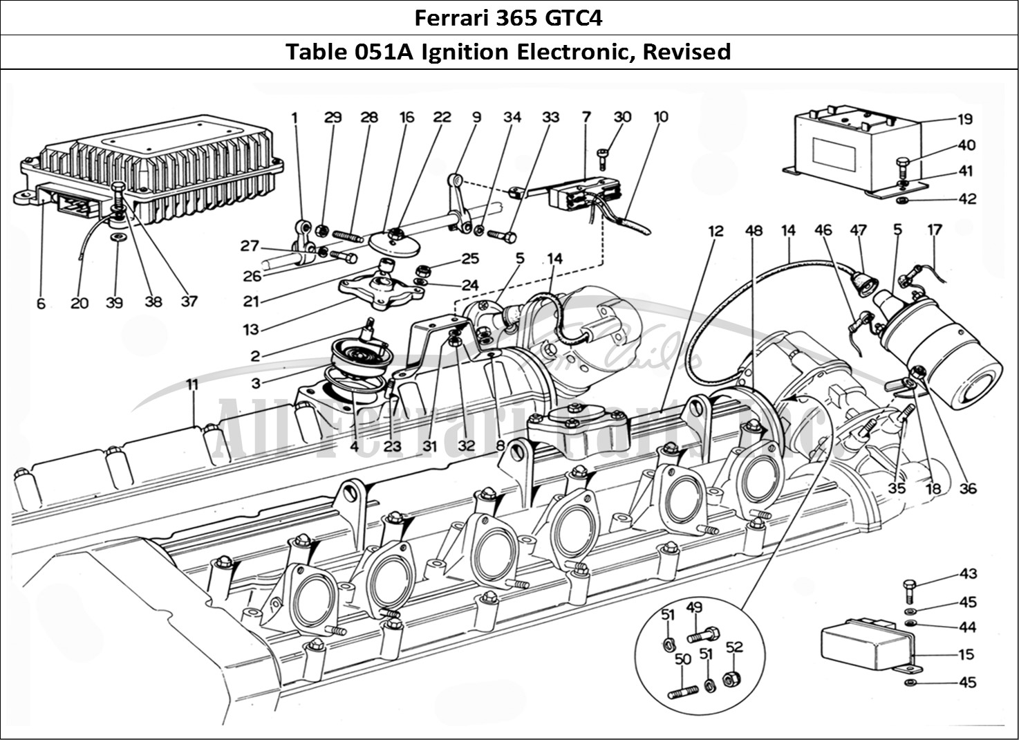 Ferrari Parts Ferrari 365 GTC4 (Mechanical) Page 051 Electronic ignition - Rev