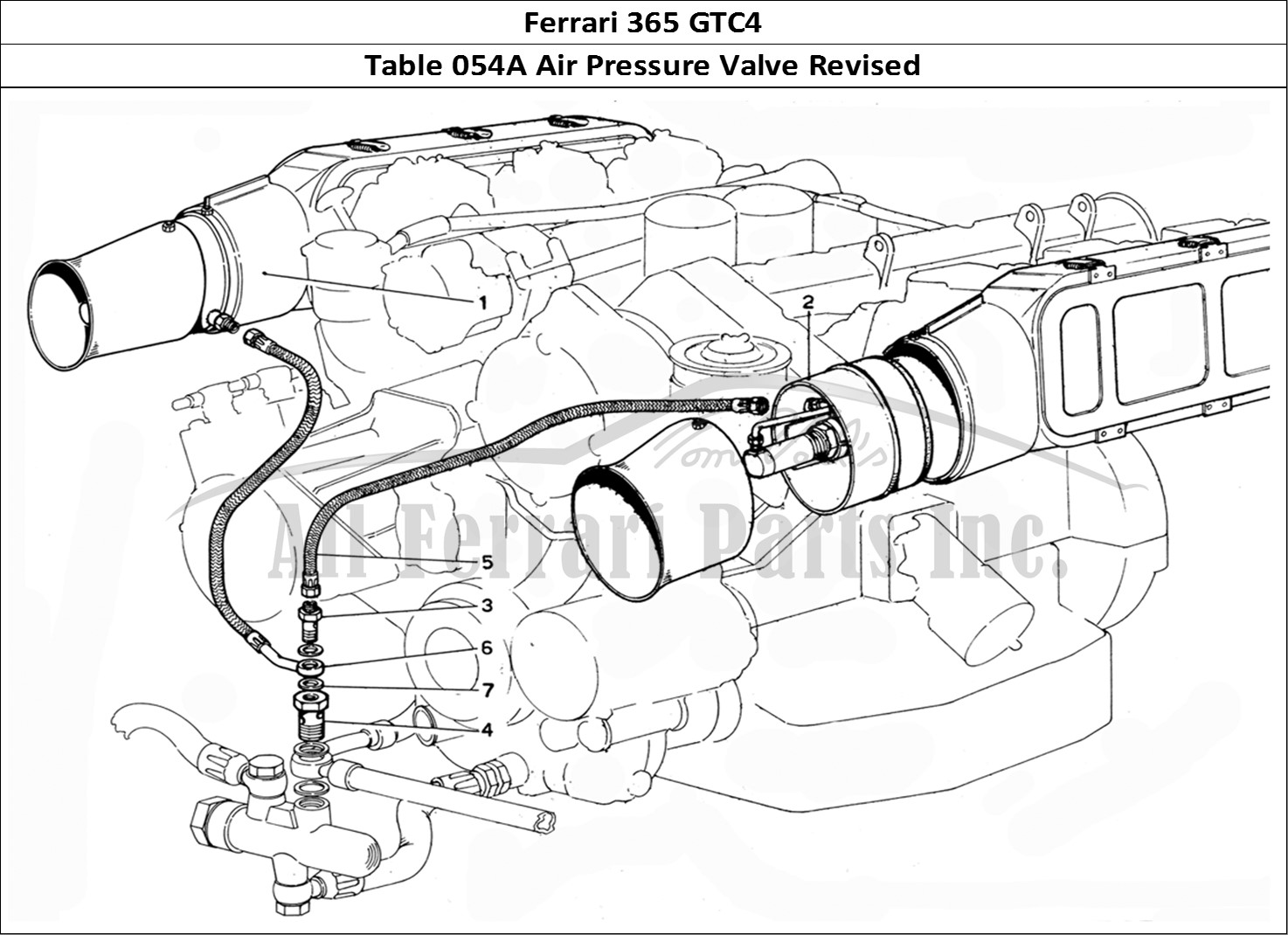Ferrari Parts Ferrari 365 GTC4 (Mechanical) Page 054 Air pressure valve- Revis