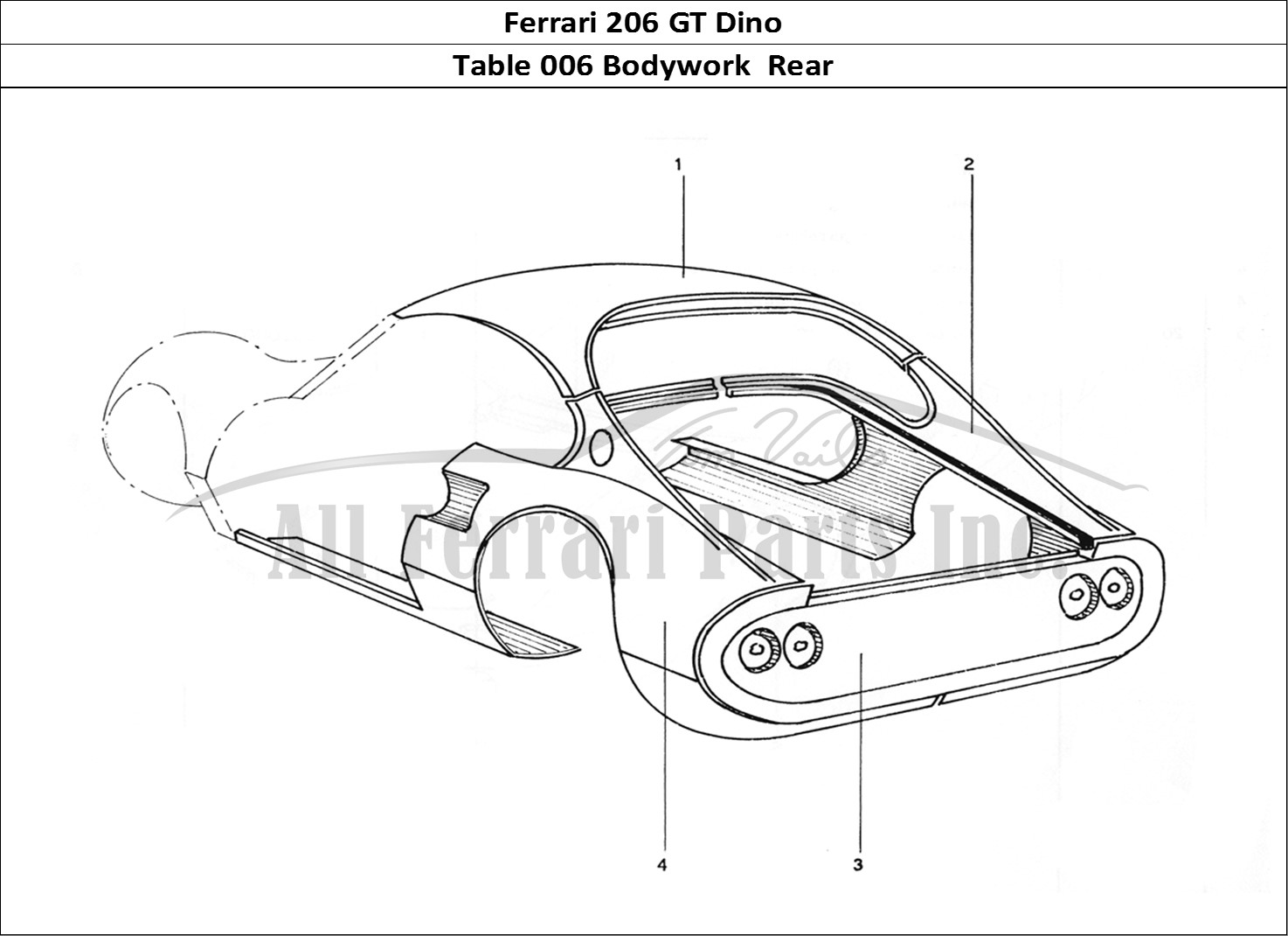 Ferrari Parts Ferrari 206 GT Dino (Coachwork) Page 006 Rear End Body Work
