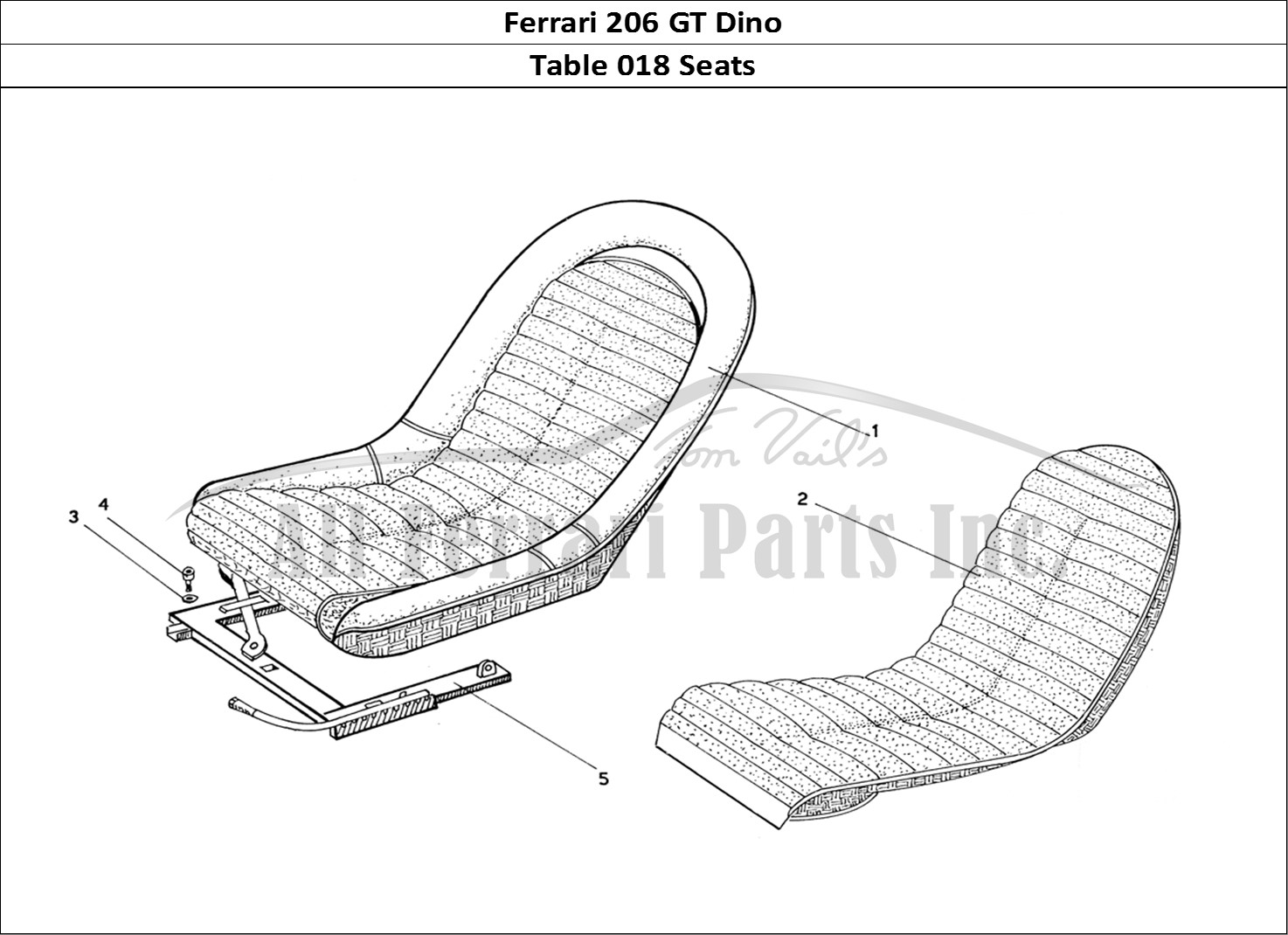 Ferrari Parts Ferrari 206 GT Dino (Coachwork) Page 018 Seats