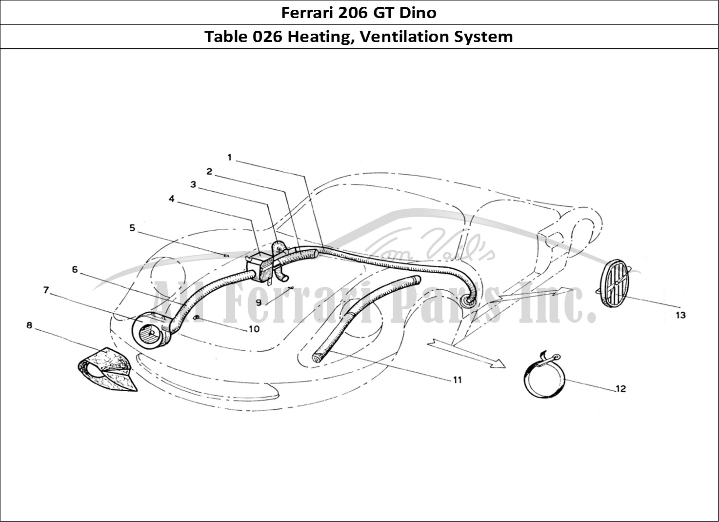 Ferrari Parts Ferrari 206 GT Dino (Coachwork) Page 026 Heater Matrix & Blowers