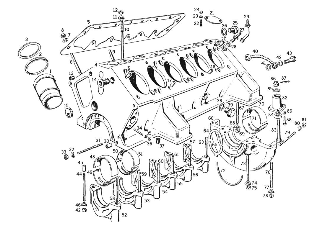 Ferrari Parts Ferrari 250 GTE (1957) Page 001 Engine Crankcase