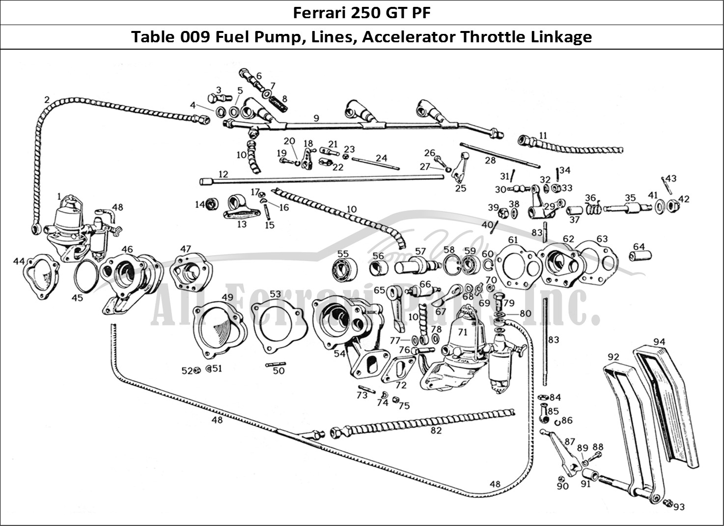 Ferrari Parts Ferrari 250 GTE (1957) Page 009 Fuel Feeding and Regulati