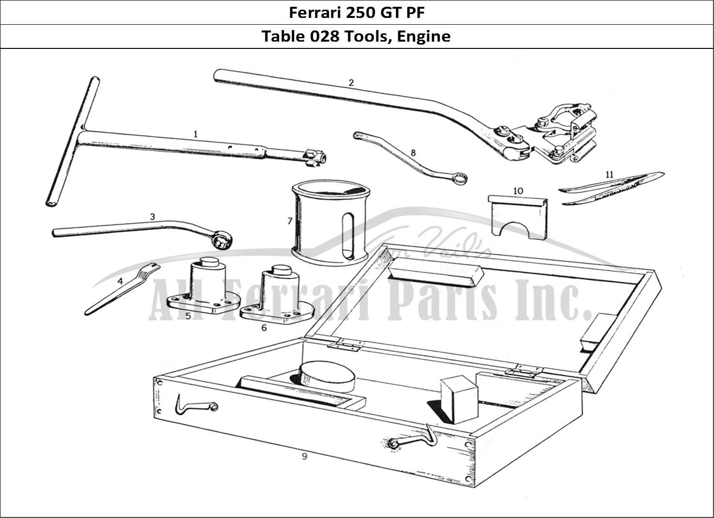 Ferrari Parts Ferrari 250 GTE (1957) Page 028 Engine Tools