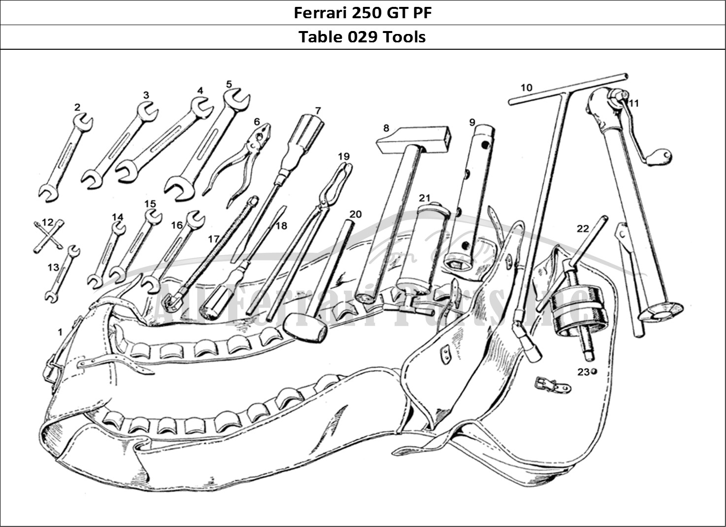 Ferrari Parts Ferrari 250 GTE (1957) Page 029 Normal Tools