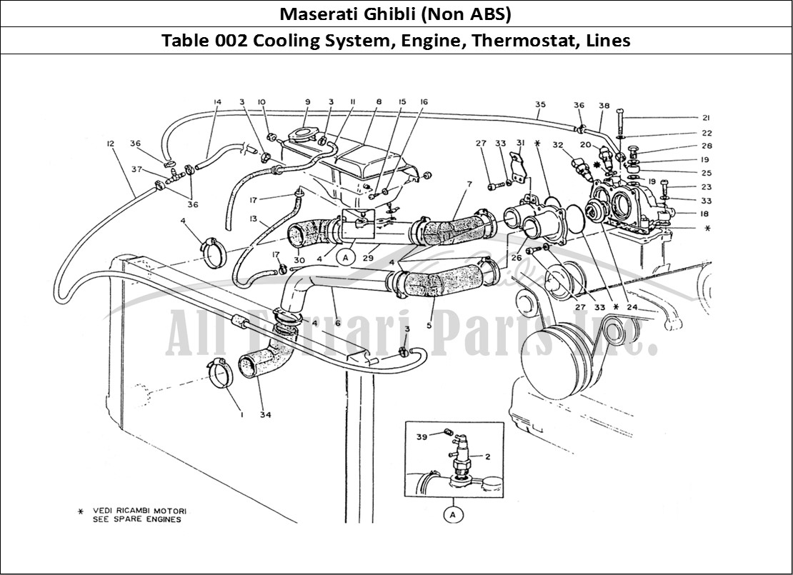 Ferrari Parts Maserati Ghibli (Non ABS) Page 002 Engine Cooling-Thermostat