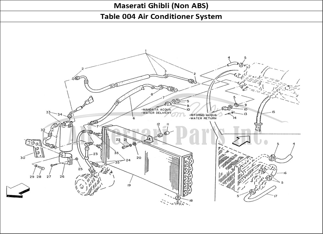 Ferrari Parts Maserati Ghibli (Non ABS) Page 004 Air Conditioning System