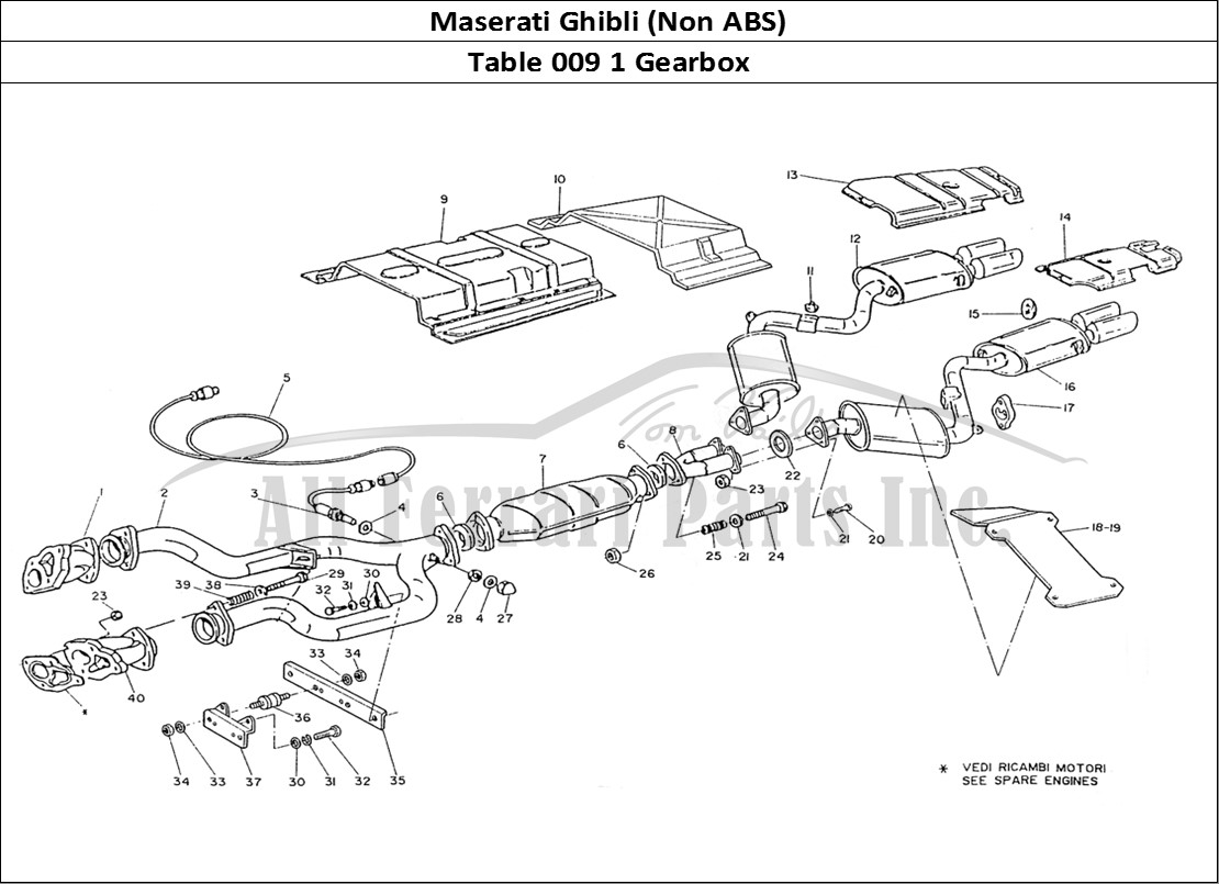 Ferrari Parts Maserati Ghibli (Non ABS) Page 009 Mechanical Gearbox