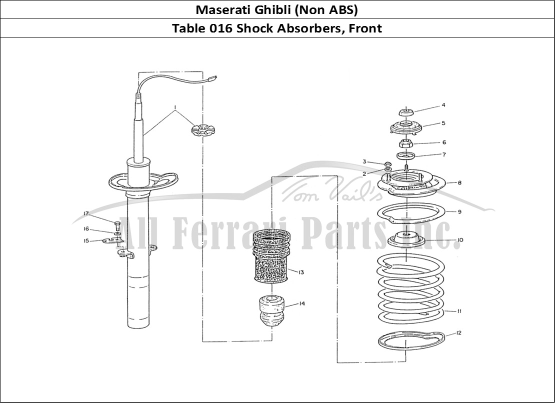 Ferrari Parts Maserati Ghibli (Non ABS) Page 016 Front Shock Absorber