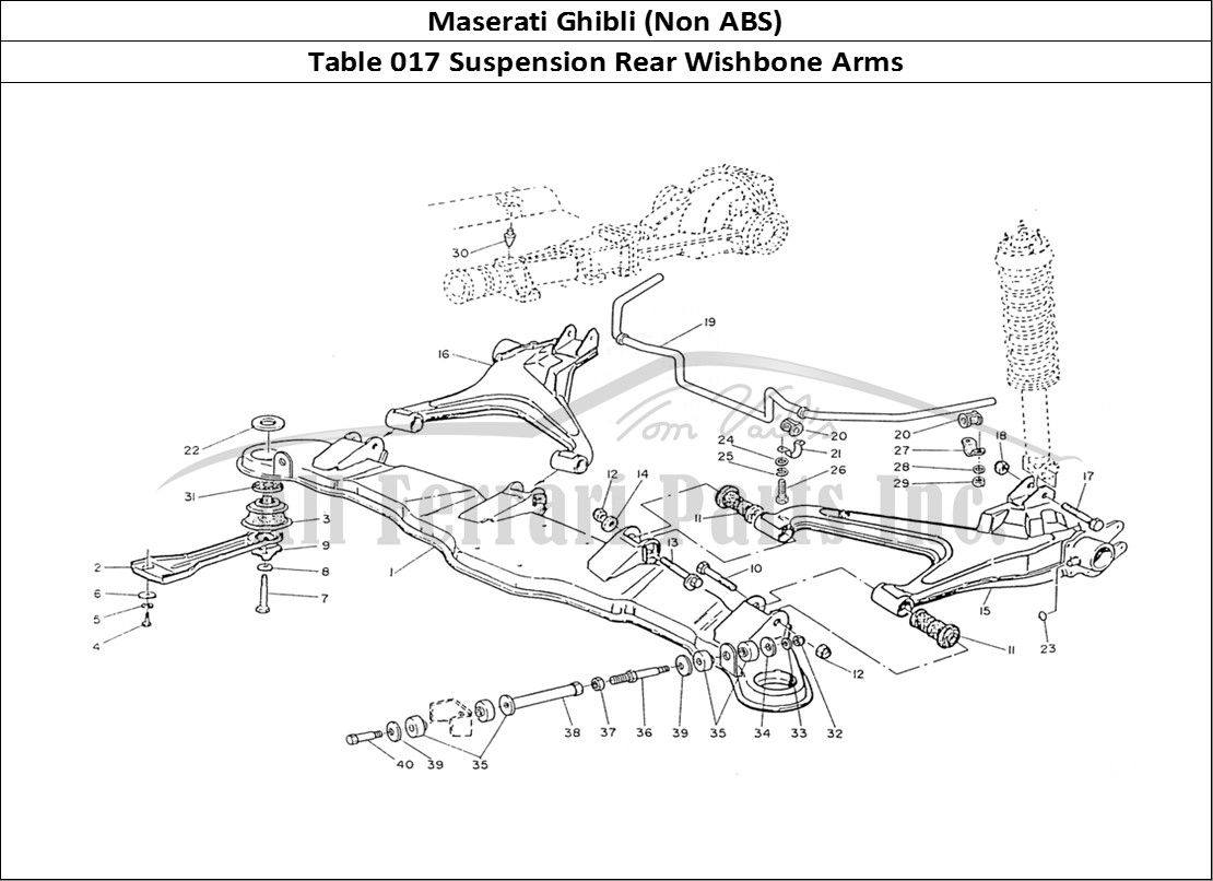 Ferrari Parts Maserati Ghibli (Non ABS) Page 017 Rear Suspension Arms