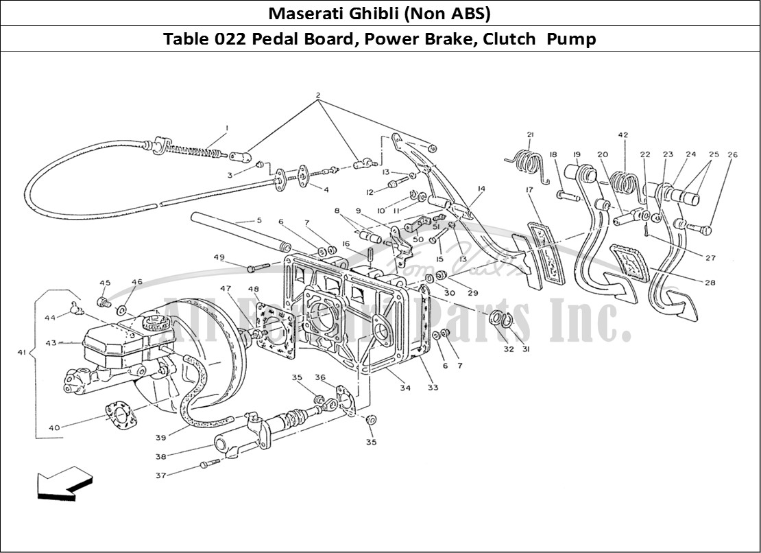 Ferrari Parts Maserati Ghibli (Non ABS) Page 022 Pedal Board, Power Brake,