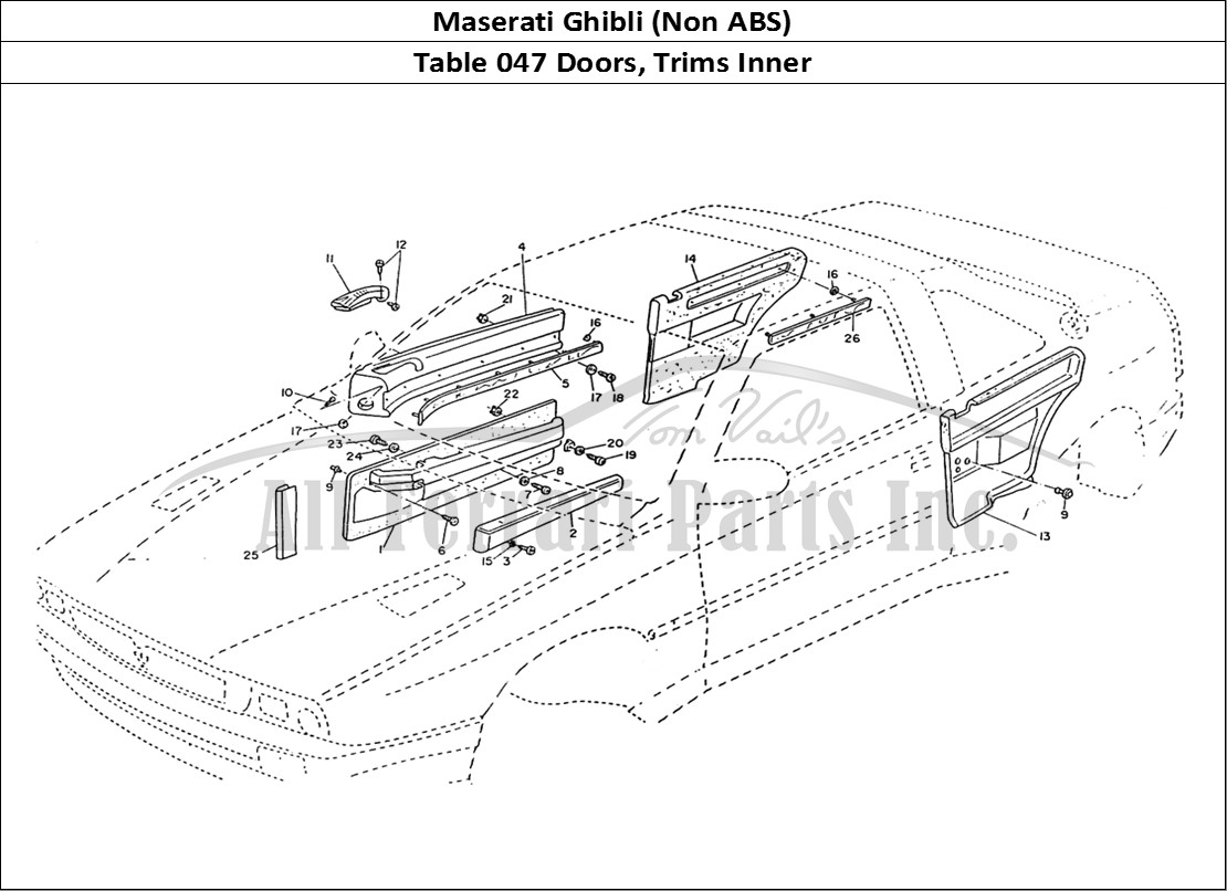 Ferrari Parts Maserati Ghibli (Non ABS) Page 047 Doors, Inner Trims