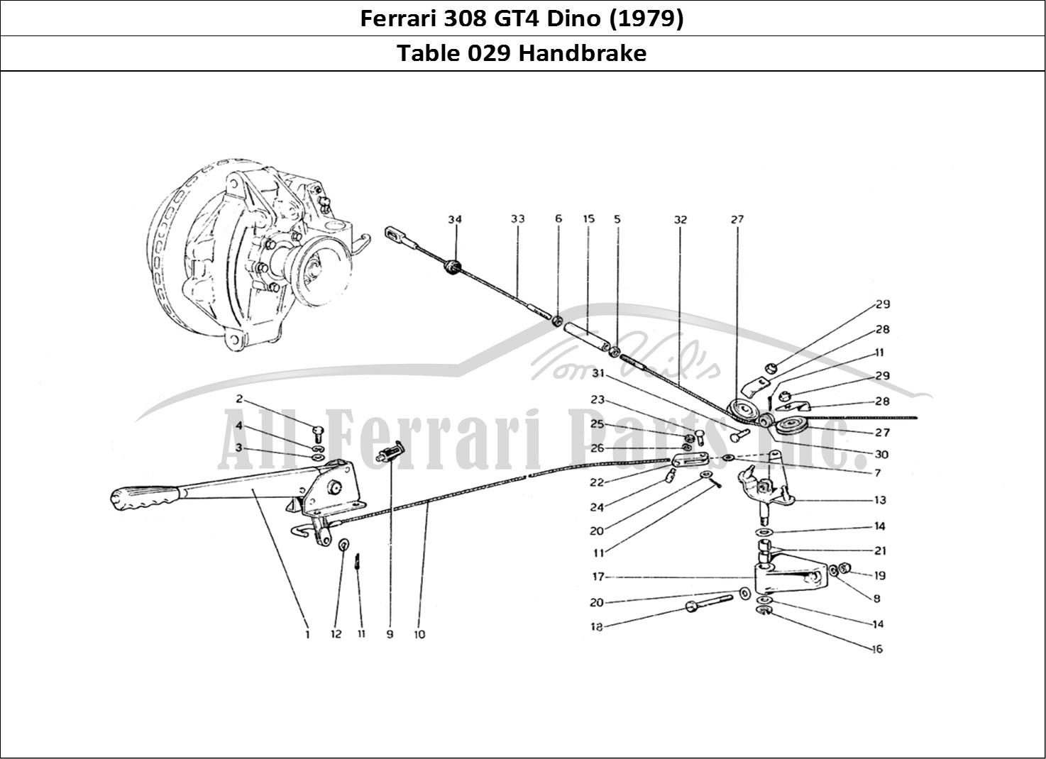 Ferrari Parts Ferrari 308 GT4 Dino (1979) Page 029 Hand - Brake Control