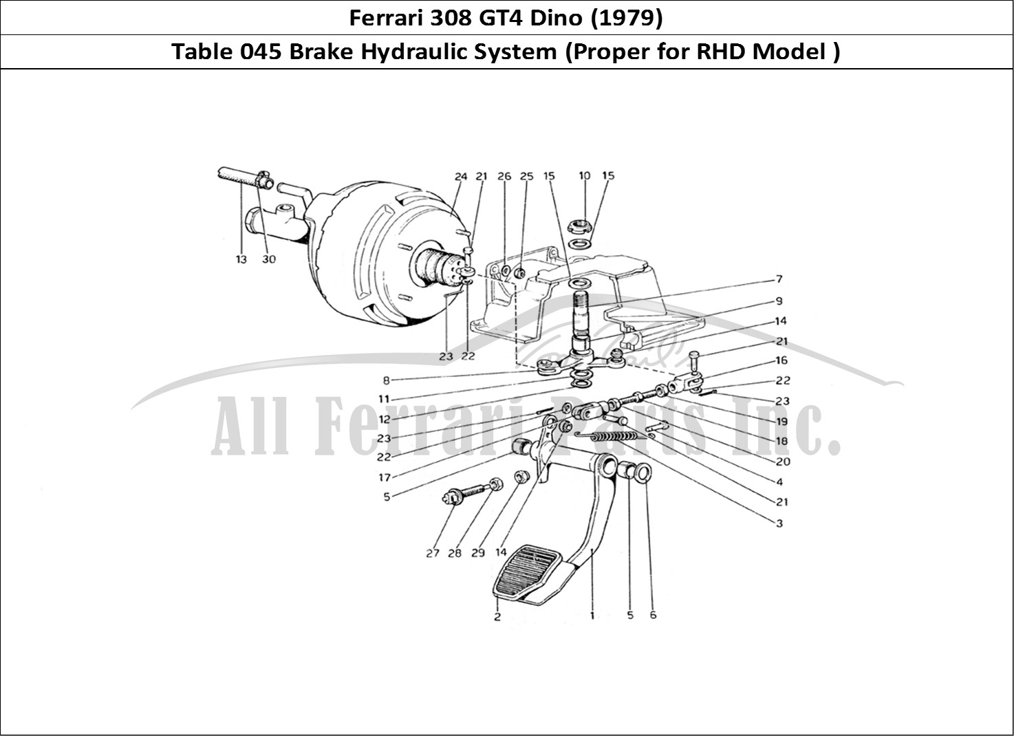 Ferrari Parts Ferrari 308 GT4 Dino (1979) Page 045 Brake Hydraulic System (V