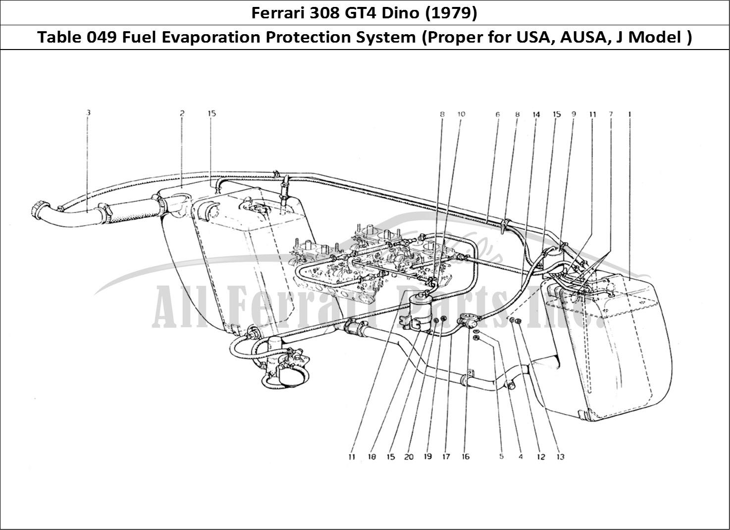 Ferrari Parts Ferrari 308 GT4 Dino (1979) Page 049 Antievaporative Emission