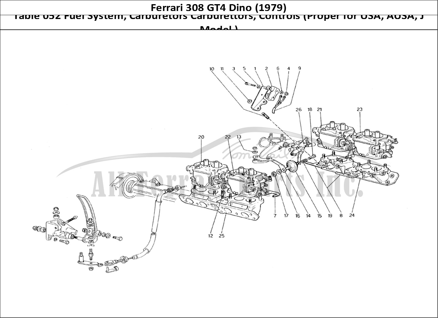 Ferrari Parts Ferrari 308 GT4 Dino (1979) Page 052 Fuel System - Carburettor