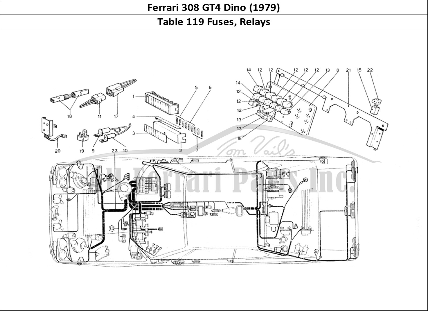 Ferrari Parts Ferrari 308 GT4 Dino (1979) Page 119 Fuses and Relays