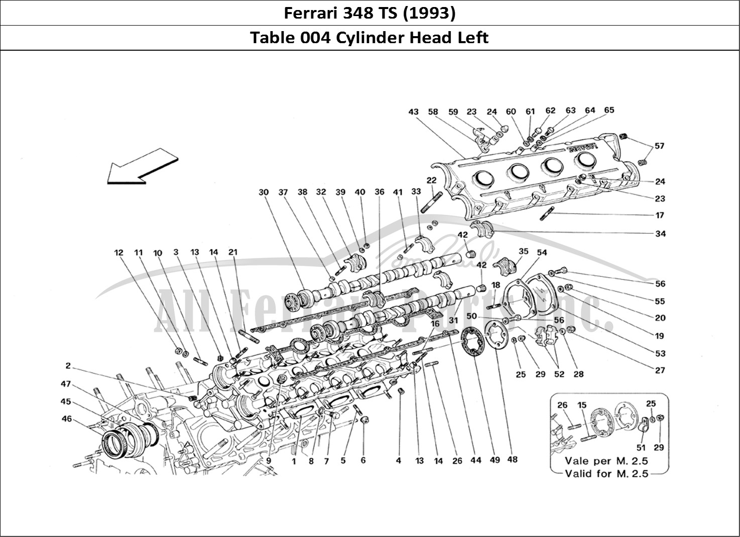 Ferrari Parts Ferrari 348 TB (1993) Page 004 L.H. Cylinder Head