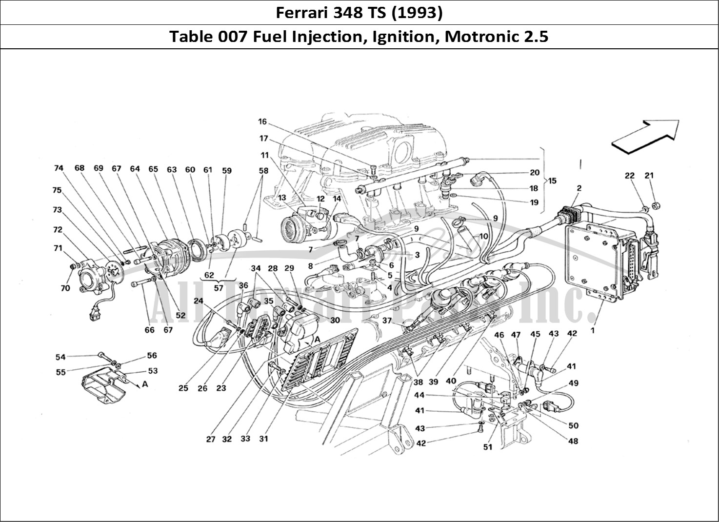 Ferrari Parts Ferrari 348 TB (1993) Page 007 Air Injection - Ignition