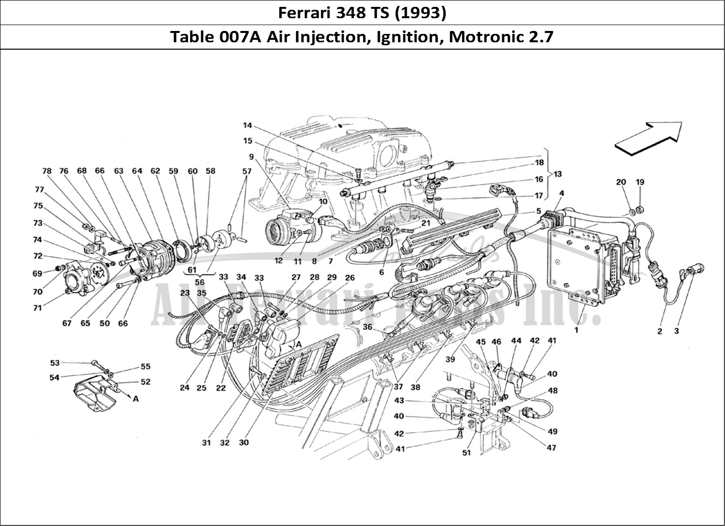 Ferrari Parts Ferrari 348 TB (1993) Page 007 Air Injection - Ignition