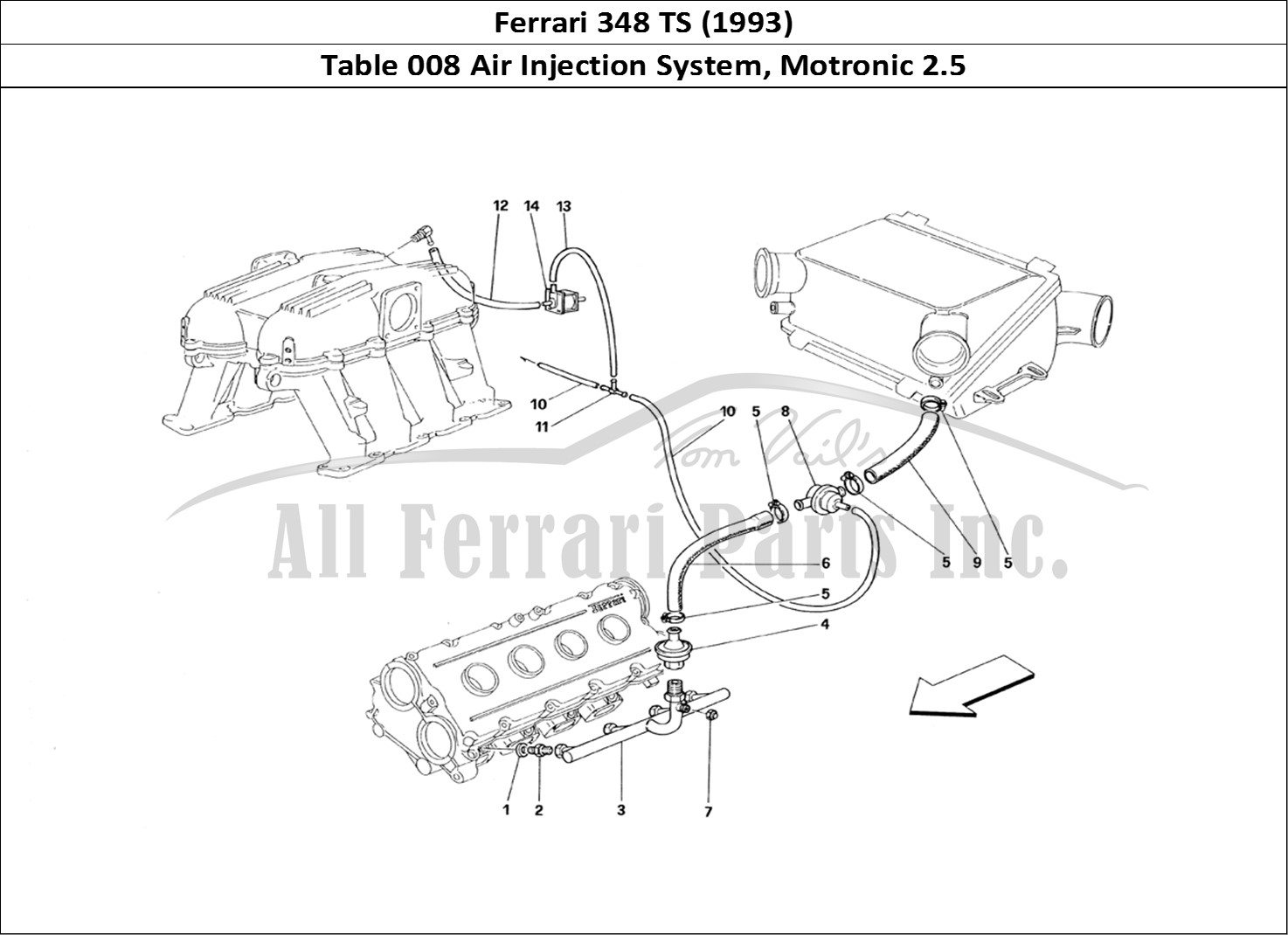 Ferrari Parts Ferrari 348 TB (1993) Page 008 Air Injection Device - Mo