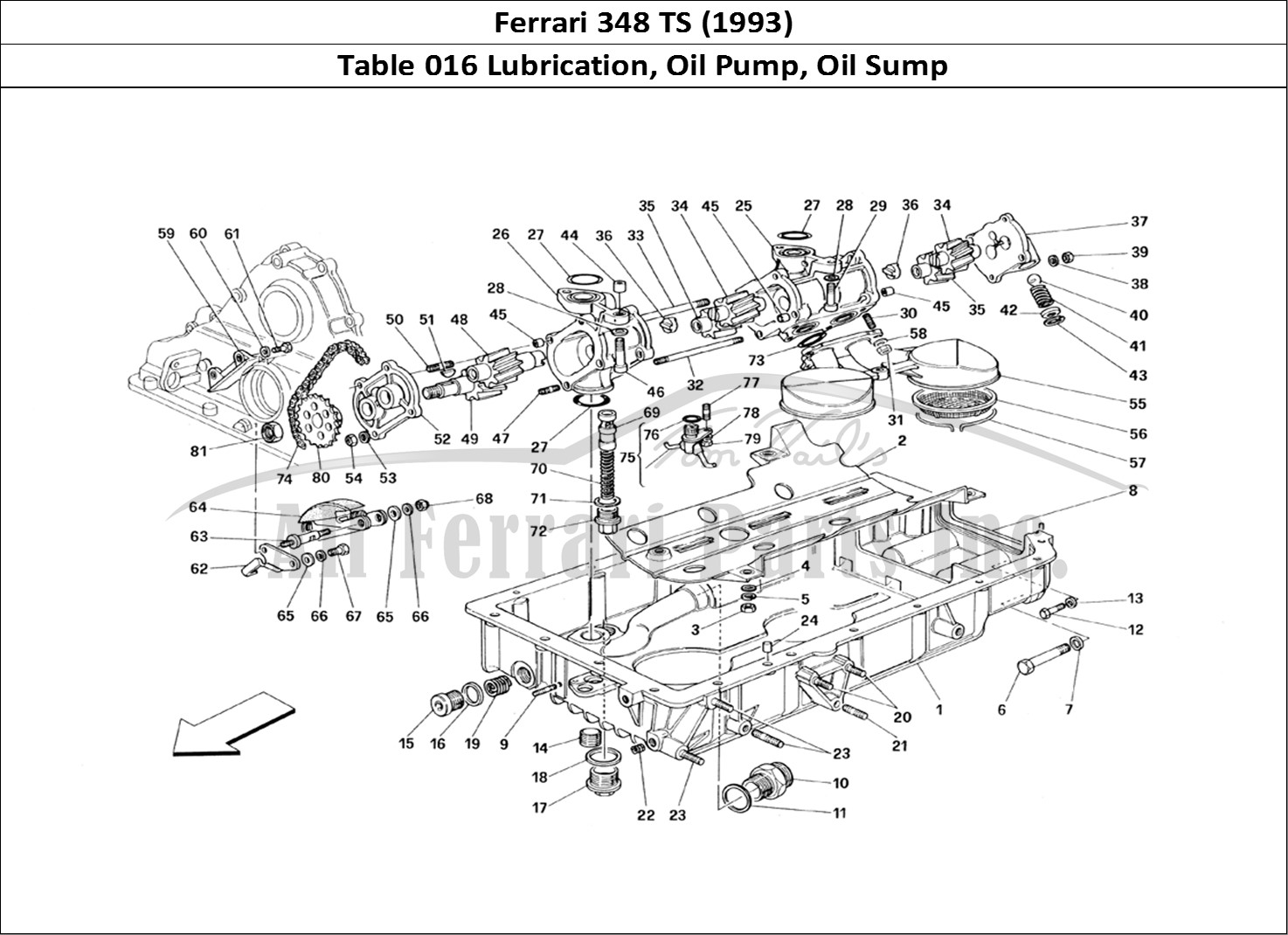 Ferrari Parts Ferrari 348 TB (1993) Page 016 Lubrication - Pumps and O