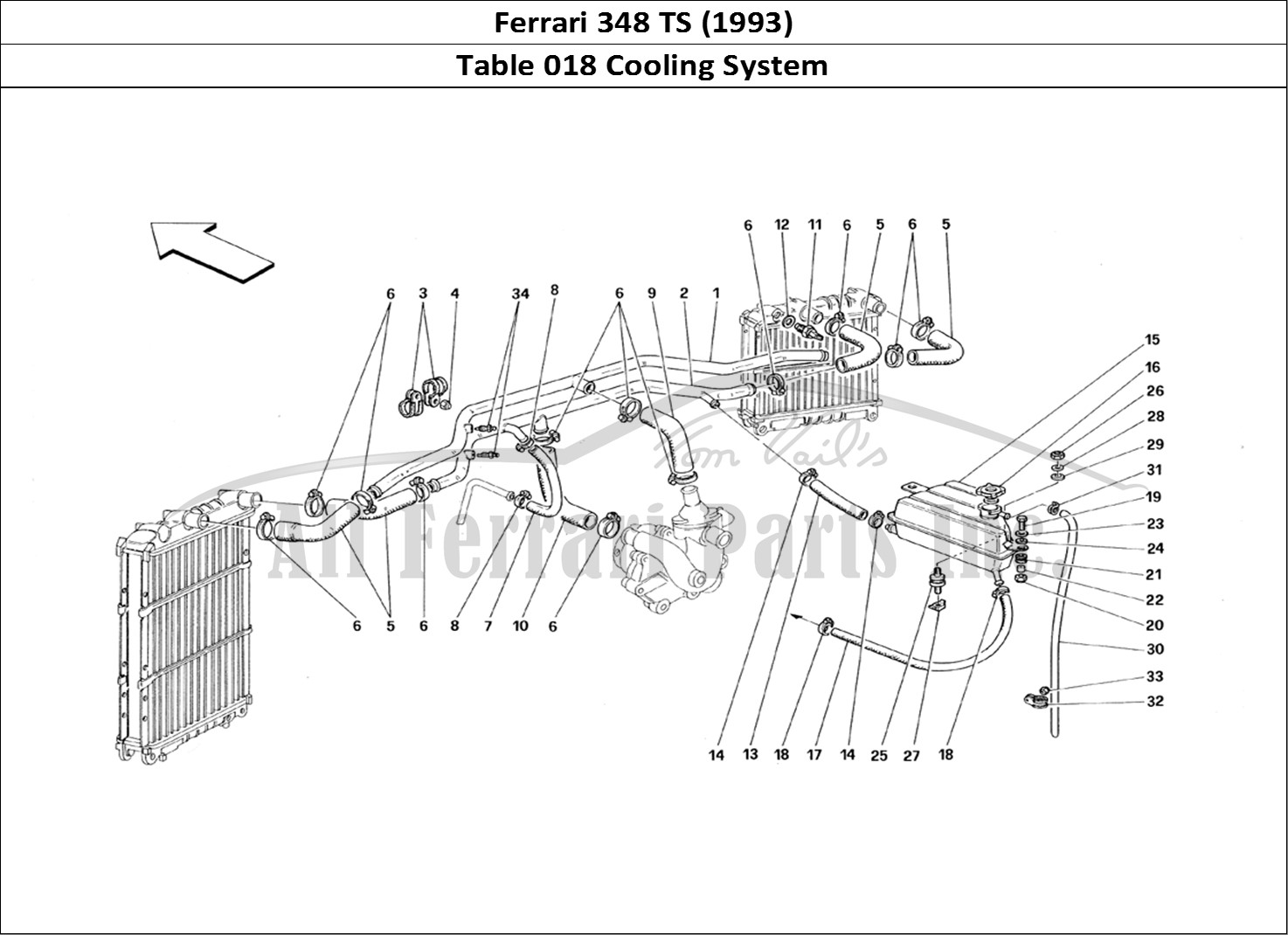 Ferrari Parts Ferrari 348 TB (1993) Page 018 Cooling System