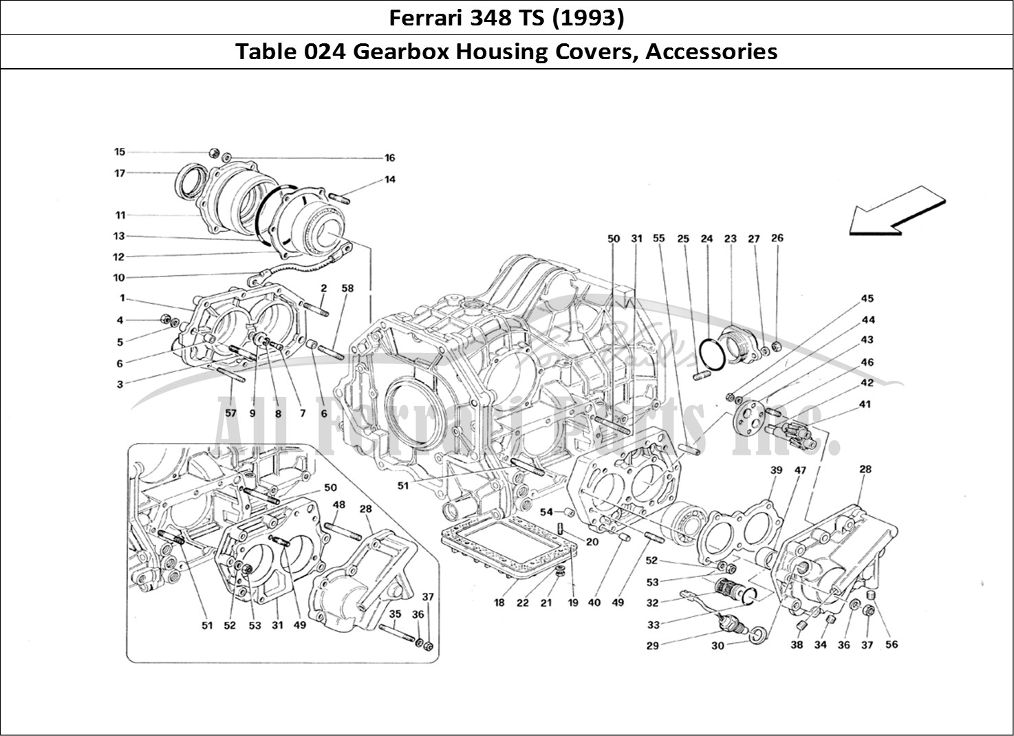 Ferrari Parts Ferrari 348 TB (1993) Page 024 Gearbox Covers