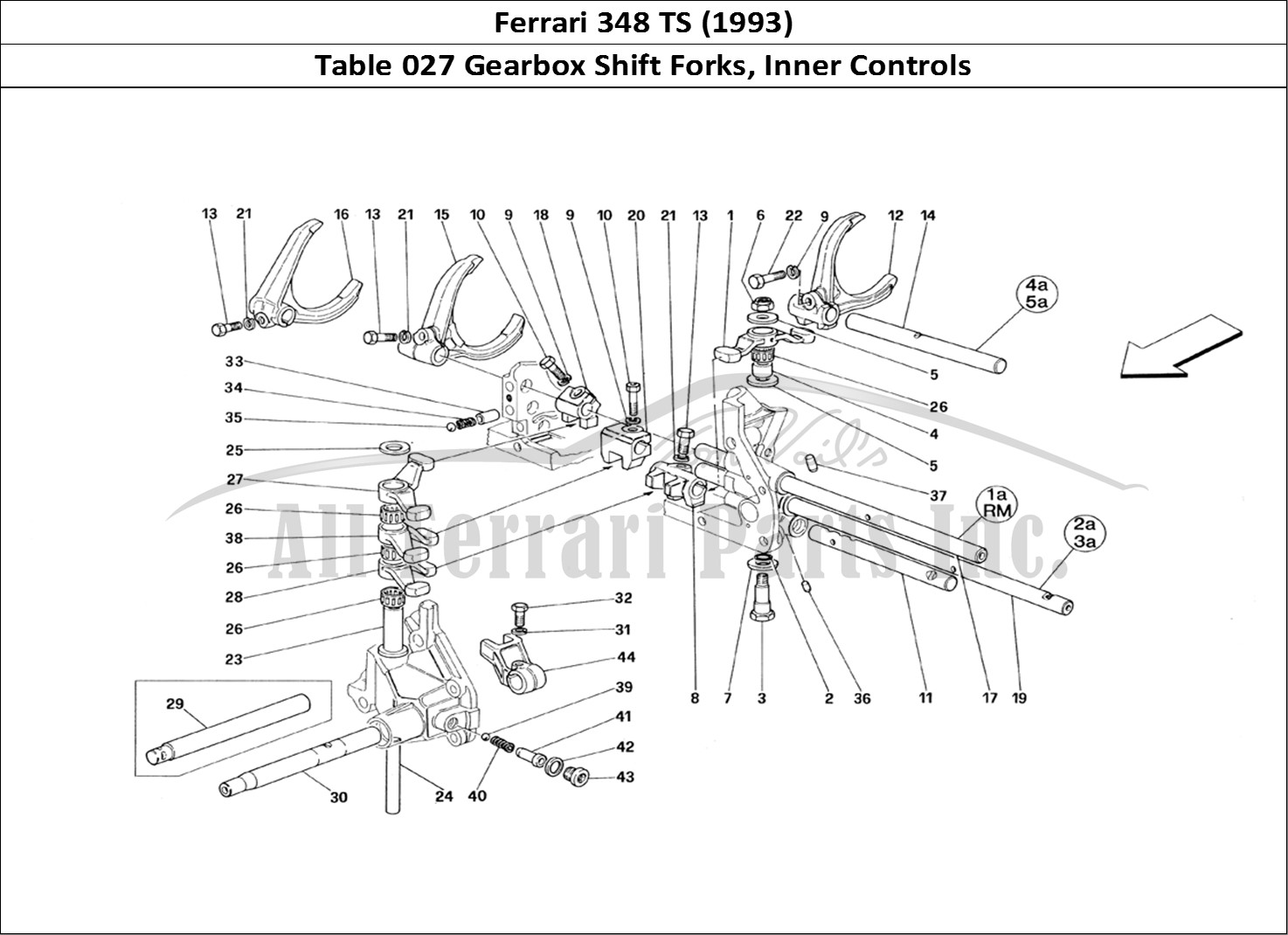 Ferrari Parts Ferrari 348 TB (1993) Page 027 Inside Gearbox Controls