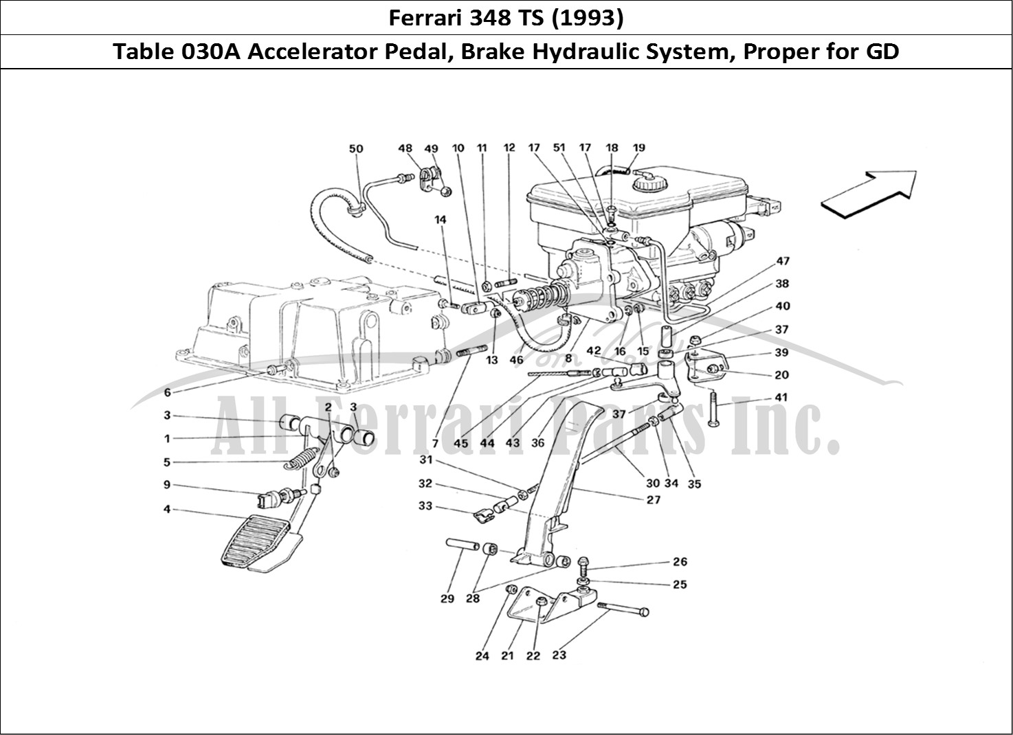 Ferrari Parts Ferrari 348 TB (1993) Page 030 Throttle Pedal and Brake