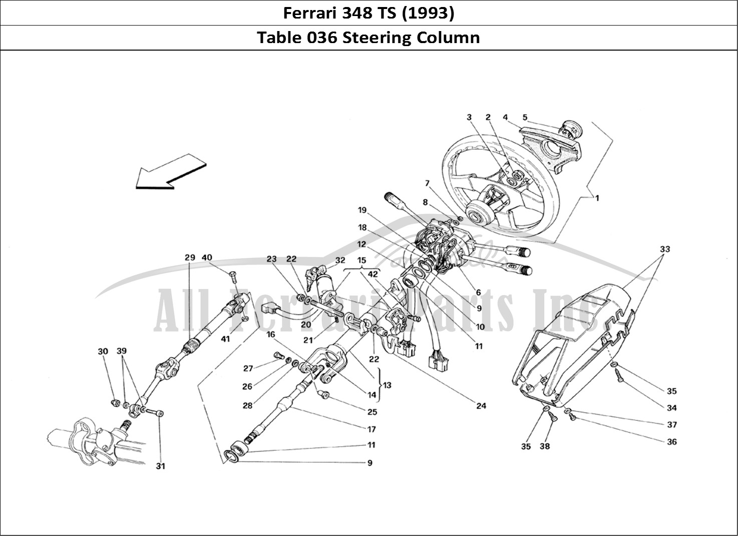 Ferrari Parts Ferrari 348 TB (1993) Page 036 Steering Column